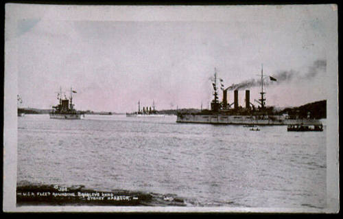 USA Fleet rounding Bradley's Head, Sydney