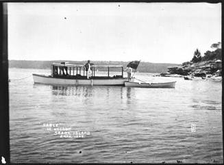 Motor launch SABLE at Shark Island, Sydney