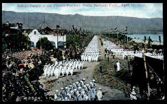 Sailors parade at the Flower Festival, Santa Barbara