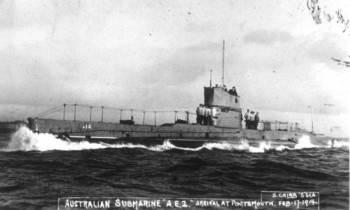 Australian submarine AE2 arrival at Portsmouth