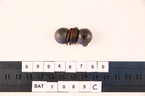 Double ended spring shot excavated from the wreck site of the BATAVIA