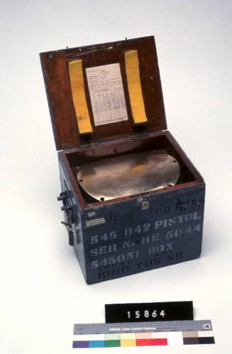 Pistol box containing the blank from the Mark VIII torpedo