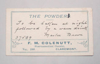 Envelope containing prescription powder
