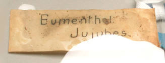 Bottle label reading 'Eumenthol Jujubes'