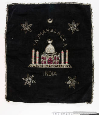 Embroidered fabric wall hanging from India