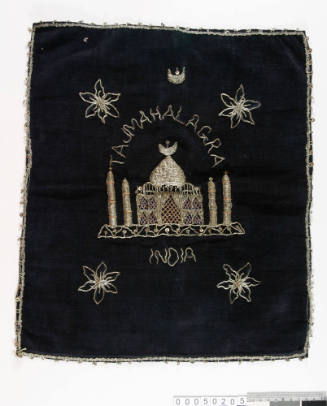 Embroidered fabric wall hanging from India
