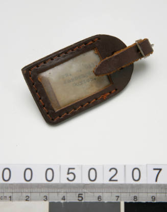 Leather luggage tag from Mrs Gill