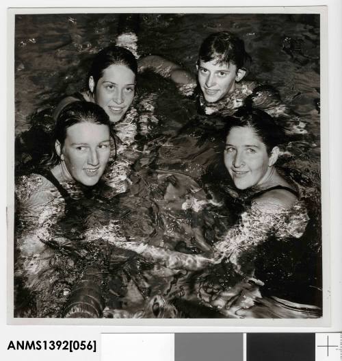 Lorraine Crapp, Sandra Morgan, Alva Colquhoun and Dawn Fraser in a pool