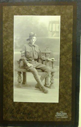 George Leatham Roberts, Australian Commonwealth Forces cadet, October 1914