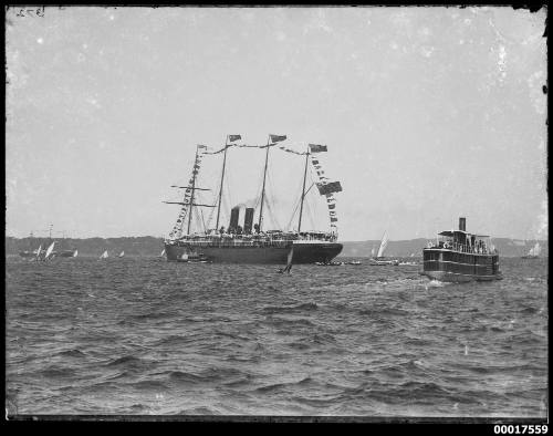 SS ORIZABA as flagship for the Anniversary Day Regatta on Sydney Harbour