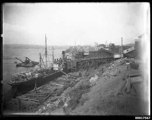 Interstate cargo vessel CAMIRA probably in Balmain, Sydney