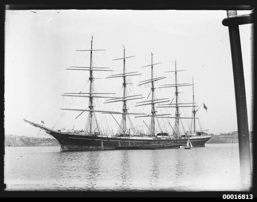 Five masted barque KØBENHAVN at anchor