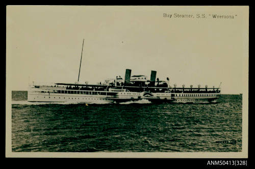 Photograph of the side paddle passenger ferry WEEROONA