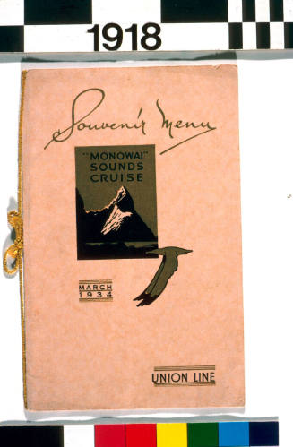 Souvenir Menu - MONOWAI Sounds Cruise - March 1934