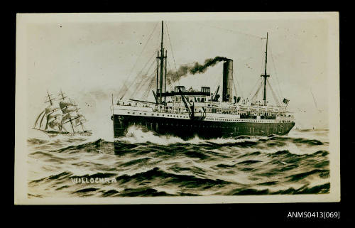 Photograph of an illustration of passenger ship WILLOCHRA