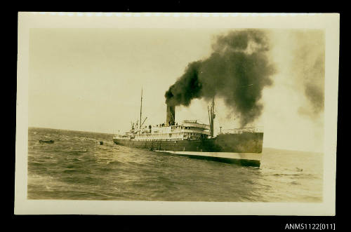 Photograph from a series depicting the sinking of the SS TAHITI