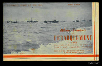 Part one of a series of French souvenir booklets containing photogaphs of D Day and Invasion during World War Two