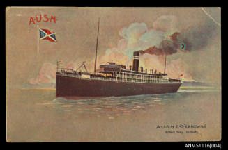 The KANOWNA of the AUSN Co postcard sent January 1911