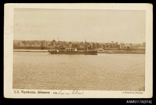 Photograph of the SS NYMBOIDA on postcard sent c 1910 to 1920