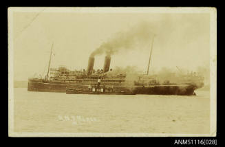 Photograph of the RMS MORER on postcard