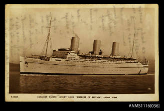 Photograph of the Canadian Pacific Luxury Liner EMPRESS OF BRITAIN