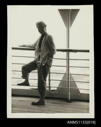 Gladys Gill on the deck of the STRATHMORE