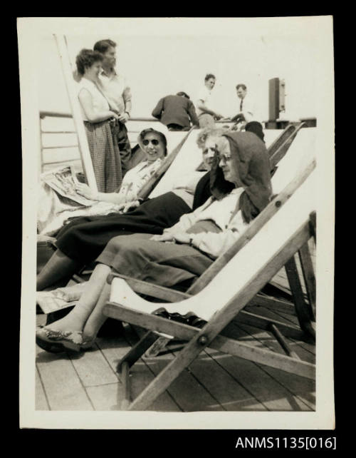 Gladys Gill on the deck of the STRATHMORE