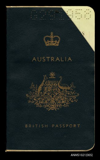 Australian / British passport belonging to Maddalena Gustin, issued in 1967