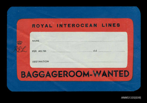 Royal Interocean Lines luggage tag