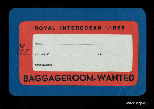 Royal Interocean Lines luggage tag