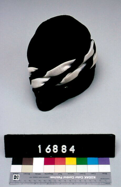 Women's black and white nylon swimming cap