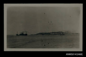 A cargo vessel at port