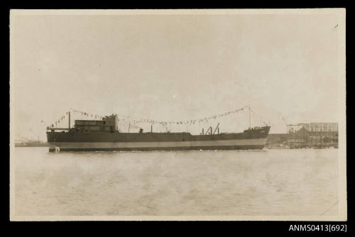 And unknown cargo ship shortly after launching