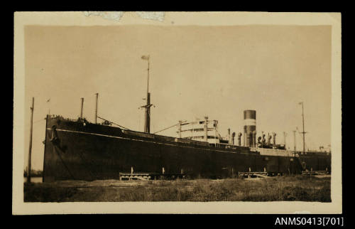 Photograph of depicting an unknown cargo ship