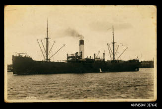 General cargo ship AEON underway off wharf area