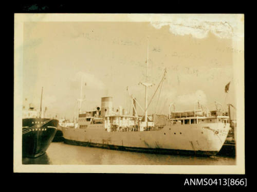 Norwegian ship DUALA and stern of ARGUS Liverpool United Kingdom 1951