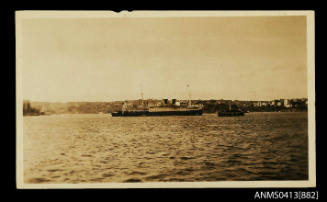 PAsenger ship ERIDAN and tug SAINT JOSEPH Sydney Harbour 1934