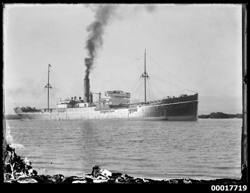 Cargo steamship underway