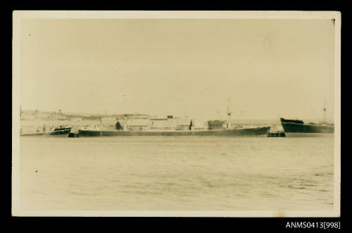 Photograph depicting an unidenfied cargo ship