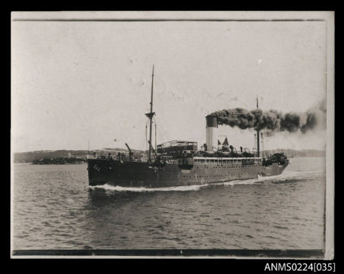 Port and starboard view of steamer under way passenger/cargo