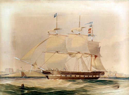 The WILLIAM MITCALFE 447 tons, E Phillipson Esq Commander, underway out of Darling Harbour Sydney NSW 1846