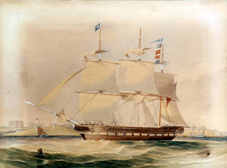 The WILLIAM MITCALFE 447 tons, E Phillipson Esq Commander, underway out of Darling Harbour Sydney NSW 1846
