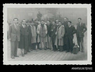 Group of Czechoslovak displaced persons leaving Ludwigsburg, Germany, for Australia