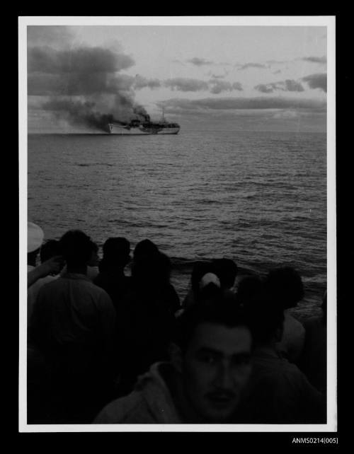 MV SKAUBRYN on fire in the Indian Ocean