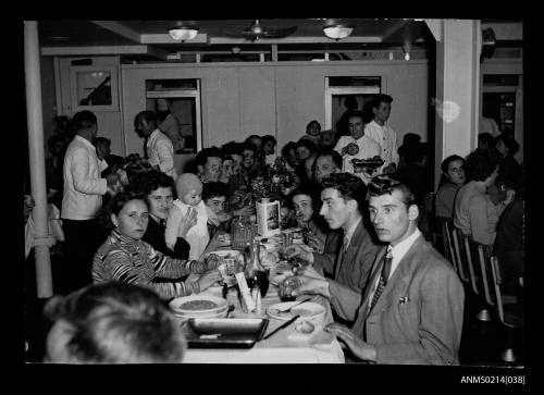 Dining room scene on MV CASTEL VERDE bound for Australia