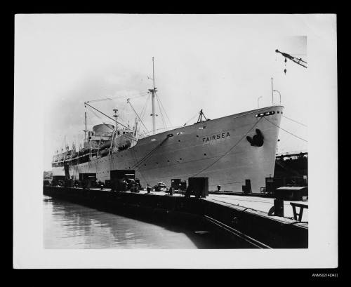 MV FAIRSEA berthed at Genoa Italy prior to embarkation of migrants to Australia