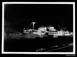 MV SKAUBRYN berthed at night, possible at Kiel, Germany