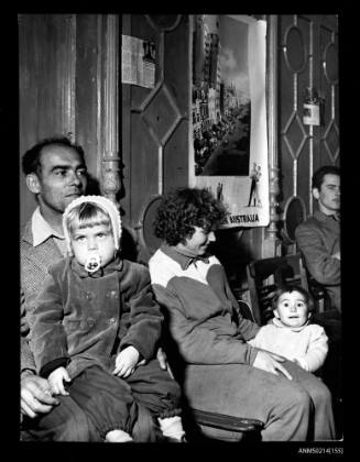 Refugees in hall of Australian mission in Europe