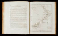 Page 124, with Plate XXV opposite, titled 'Map of the coast of New Zealand discovered in the ye…