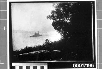 US Navy battleship in Sydney Harbour